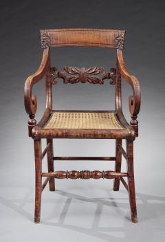SET OF EIGHT FIGURED MAPLE ARMCHAIRS - 4361228
