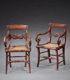 SET OF EIGHT FIGURED MAPLE ARMCHAIRS - 4361229