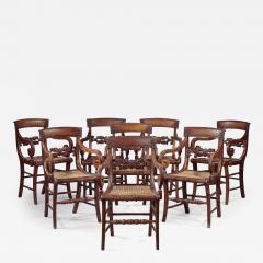 SET OF EIGHT FIGURED MAPLE ARMCHAIRS - 4361767