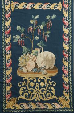 SET OF EIGHT NEEDLEPAINTED CREWELWORK HANGINGS DEPICTING ANIMALS STILL LIFES - 4536414