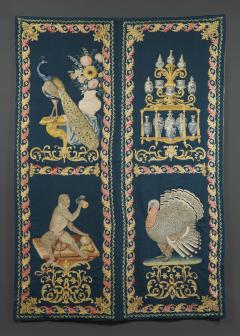 SET OF EIGHT NEEDLEPAINTED CREWELWORK HANGINGS DEPICTING ANIMALS STILL LIFES - 4536430