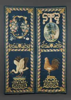 SET OF EIGHT NEEDLEPAINTED CREWELWORK HANGINGS DEPICTING ANIMALS STILL LIFES - 4536436