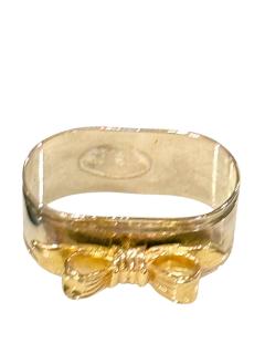 SET OF EIGHT SIVERPLATE GOLDTONE BOW DESIGN NAPKIN RINGS - 4559050