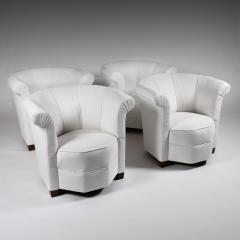 SET OF FOUR ART DECO SHAPED TUB ARMCHAIRS - 1756539