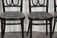 SET OF FOUR EBONY THONET BENTWOOD SIDE CHAIRS - 744828