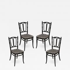 SET OF FOUR EBONY THONET BENTWOOD SIDE CHAIRS - 745042