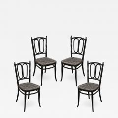 SET OF FOUR EBONY THONET BENTWOOD SIDE CHAIRS - 745042