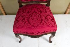 SET OF FOUR LOUIS XV STYLE CRIMSON RED DINNING CHAIRS - 2350869