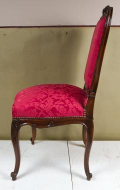 SET OF FOUR LOUIS XV STYLE CRIMSON RED DINNING CHAIRS - 2350877