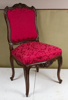 SET OF FOUR LOUIS XV STYLE CRIMSON RED DINNING CHAIRS - 2350879