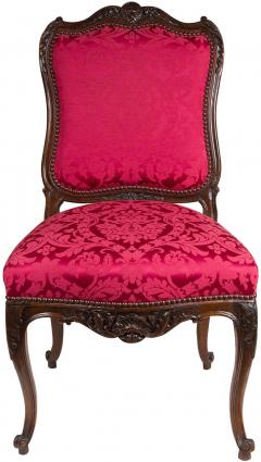 SET OF FOUR LOUIS XV STYLE CRIMSON RED DINNING CHAIRS - 2350880