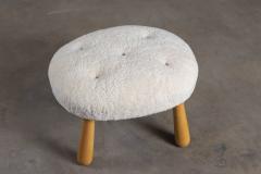 SHEEPSKIN UPHOLSTERED OTTOMAN - 4449633