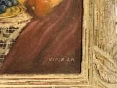 SIGNED 1940S STILL LIFE WITH FRUIT CANTALOPE THEOREM PAINTING - 4649226