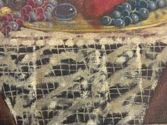 SIGNED 1940S STILL LIFE WITH FRUIT CANTALOPE THEOREM PAINTING - 4649282