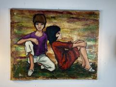 SIGNED 1963 POP ART CHILDREN PAINTING - 1205479