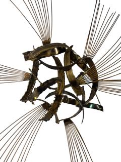 SIGNED BRUTALIST MIXED METALS SPRAY WALL SCULPTURE - 4695543
