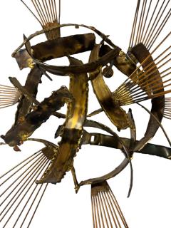 SIGNED BRUTALIST MIXED METALS SPRAY WALL SCULPTURE - 4695546