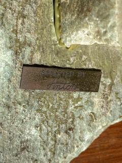 SIGNED BRUTALIST MIXED METALS WOMAN PLAYING GUITAR SCULPTURE - 4335247