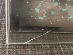 SIGNED LARGE LUCITE CASED POST MODERN ABSTRACT PAINTING ON CANVAS - 3430842