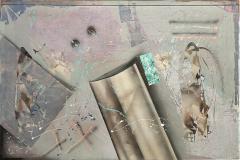 SIGNED LARGE LUCITE CASED POST MODERN ABSTRACT PAINTING ON CANVAS - 3431180