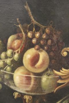 SIGNED OLD MASTER STILL LIFE OF LOBSTER FISH PHEASANT FRUIT PAINTING - 4501369