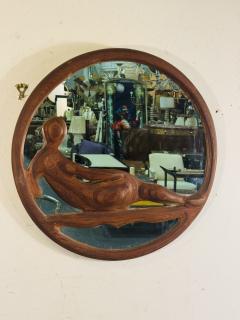 SIGNED ORGANIC MODERNIST ARTISAN WOOD RECLINING NUDE MIRROR - 4105094