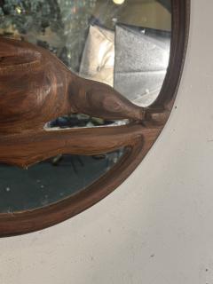 SIGNED ORGANIC MODERNIST ARTISAN WOOD RECLINING NUDE MIRROR - 4105096
