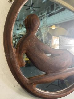 SIGNED ORGANIC MODERNIST ARTISAN WOOD RECLINING NUDE MIRROR - 4105101