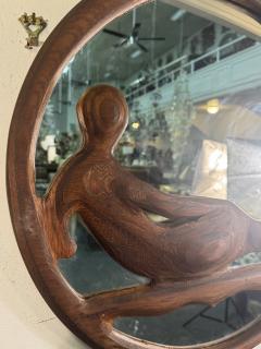SIGNED ORGANIC MODERNIST ARTISAN WOOD RECLINING NUDE MIRROR - 4105102