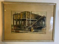 SIGNED WPA ERA INDUSTRIAL WATERCOLOR - 1569337