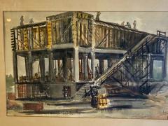 SIGNED WPA ERA INDUSTRIAL WATERCOLOR - 1569341