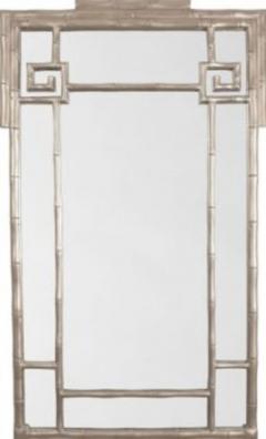 SILVER FINISH FAUX BAMBOO WALL MIRROR - 3614252