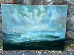 SIMON DE KORSAKOFF MYSTIC DESTROYER SHIPS AT SEA PAINTING BY SIMON DE KORSAKOFF - 2807533