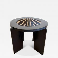 SMALL ROUND EBONIZED WOOD TABLE - 4374489