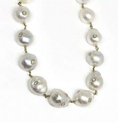 SOUTH SEA PEARL DIAMOND NECKLACE 18K GOLD 13 4MM 16 5 CERTIFIED - 2531732