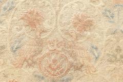 SPANISH MIDCENTURY BEIGE TURQUOISE AND DUSTY PINK HAND KNOTTED RUG - 2207481