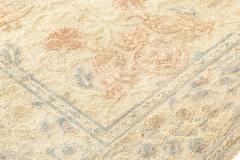 SPANISH MIDCENTURY BEIGE TURQUOISE AND DUSTY PINK HAND KNOTTED RUG - 2207482