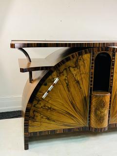 SPECTACULAR ART DECO EXOTIC WOOD WINGED SHELVES CREDENZA - 3351031