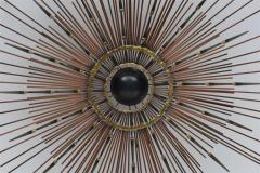 STEEL AND BRASS WELDED SUNBURST MIRROR - 3219794