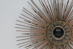 STEEL AND BRASS WELDED SUNBURST MIRROR - 3219799