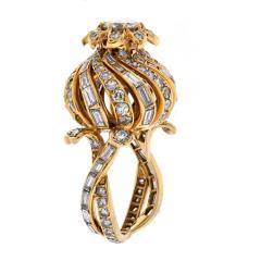 STERLE 18K YELLOW GOLD 1 00CT FLUTED DIAMOND RING - 2293862