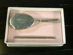 STERLING SILVER BABY BRUSH AND COMB IN GIFT BOX - 3735881