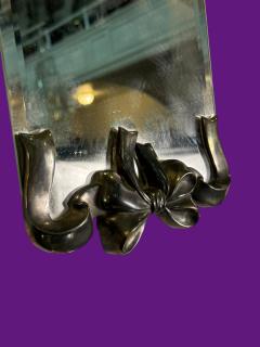 STERLING SILVER BOW DESIGN FRAMED BEVELED MIRROR VANITY TRAY - 4496062