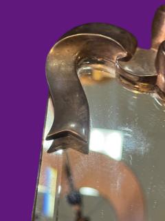 STERLING SILVER BOW DESIGN FRAMED BEVELED MIRROR VANITY TRAY - 4496067