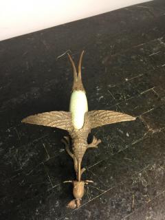 STERLING SILVER HUMMINGBIRD AND FLOWER SCULPTURE - 2942921