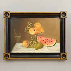 STILL LIFE OF FRUIT WATERMELON FLUTED GLASS ARRANGED ON A TABLE TOP - 1720290