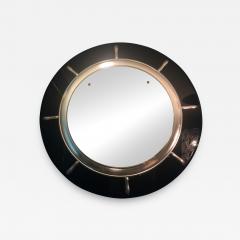 STUNNING ART DECO BLACK AND SILVER SHIPS WHEEL MIRROR - 734858