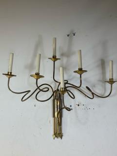 STUNNING ART DECO PAIR OF BRASS BUNDLE OF ARROW SCONCES - 1613630