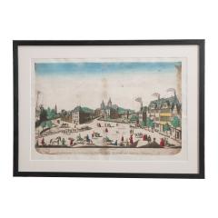 SUITE OF TWENTY FOUR FRENCH 18TH CENTURY HAND COLORED VUE D OPTIQUE ETCHINGS - 960609