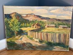 SUNNY MOUNTAIN LANDSCAPE WITH GOATS PAINTING SIGNED - 2413919
